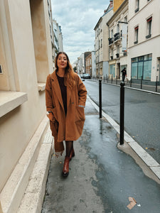 Manteau Boyfriend Izia laine et cachemire caramel