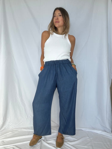 Pantalon DELILA chambray Denim foncé