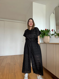 Ensemble Albany et Roxie broderie anglaise noire