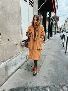 Manteau Boyfriend Izia laine et cachemire caramel