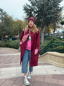 Manteau Boyfriend Izia laine bouillie bordeaux