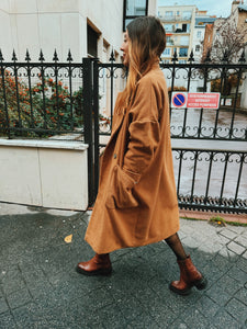 Manteau Boyfriend Izia laine et cachemire caramel