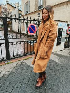 Manteau Boyfriend Izia laine et cachemire caramel